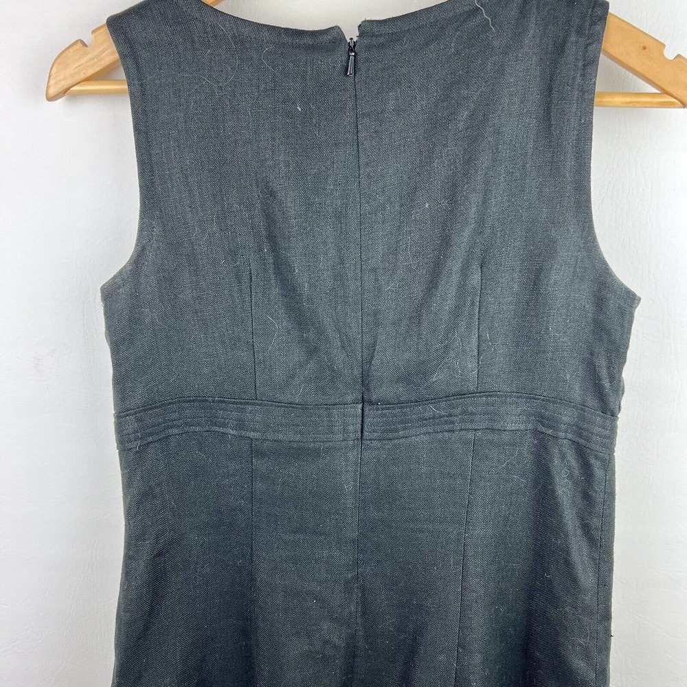 Donna Morgan Dress Size 4 Black Linen Sleeveless Sheath - Picture 3 of 9